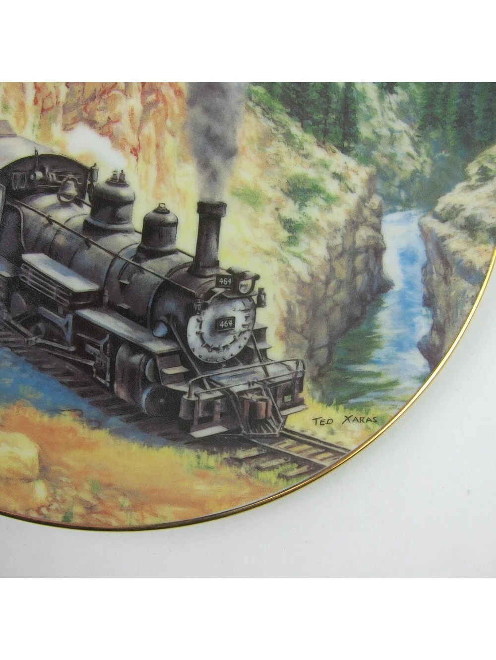 Collectible Plate Train Locomotive Above the Canyon Ted Xaras 8-inch Vintage